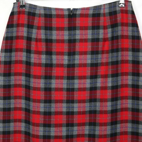 Crazy Horse Liz‎ Claiborne Maxi Long Skirt Red Gray Black Plaid 16 - Picture 10 of 12